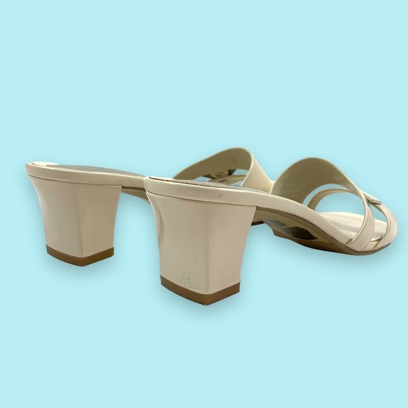 80's EASY STREET abstract cream heeled sandals - Picture 12 of 16